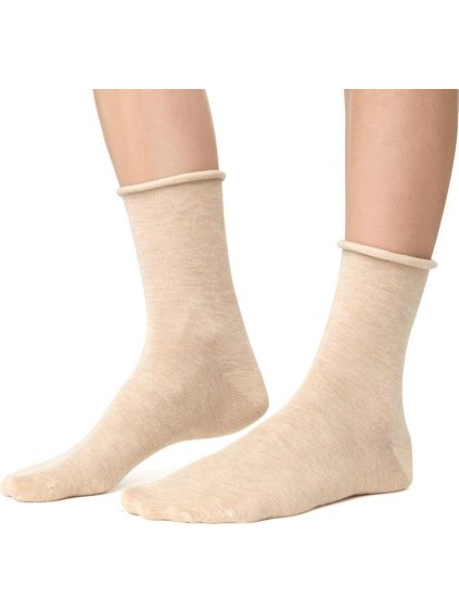 Béžové unisex kašmírové ponožky Art.083