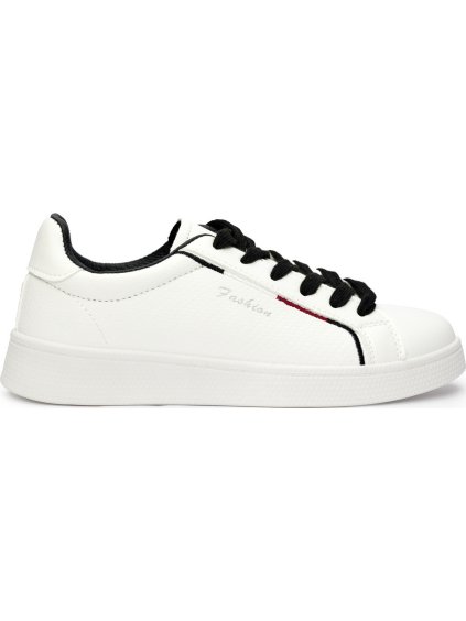 Biele klasické dámske tenisky s čiernymi šnúrkami