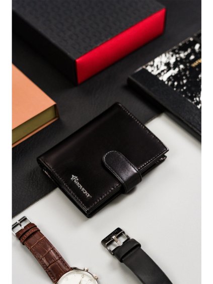 Rovicky čierna kožená pánska peňaženka L234