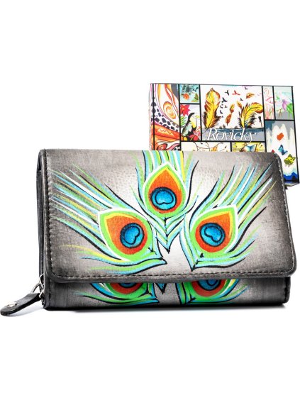 Rovicky sivá peňaženka s farebným vzorom V352