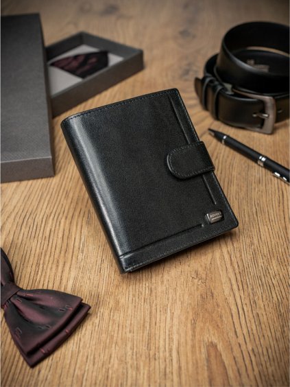 Rovicky čierna pánska peňaženka na patentku L237