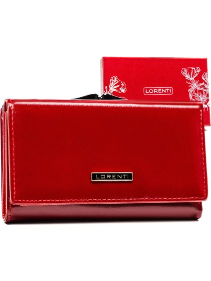 Lorenti červená hladká kožená peňaženka S319