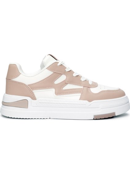 Bielo-púdrové sneakersy dámske na platforme