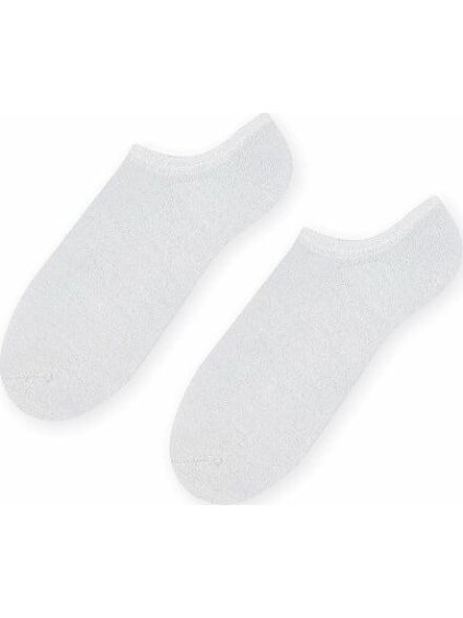 Bielo-strieborné dámske bambusové členkové ponožky Art.100