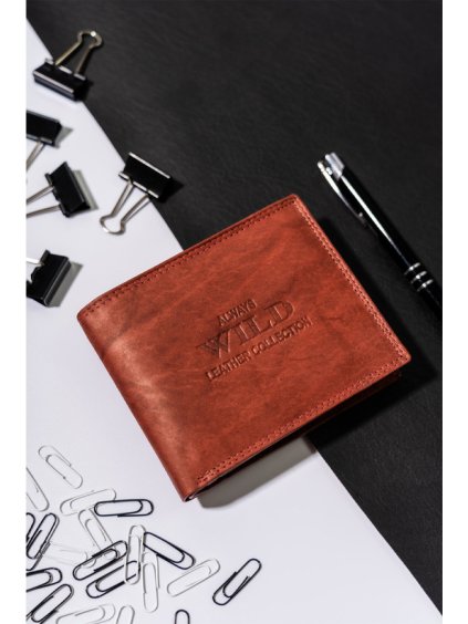 Always Wild hnedá pánska peňaženka bez zapínania A238