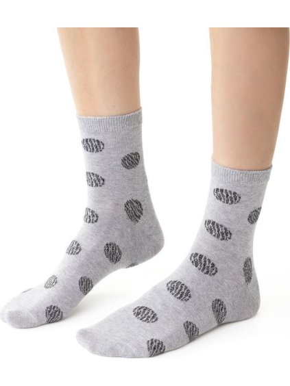 Svetlosivé vzorované dámske ponožky Art.099