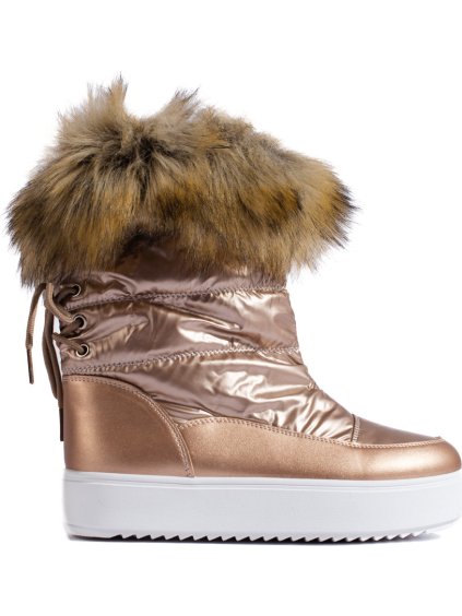 Dámske ružové snehule s kožušinkou