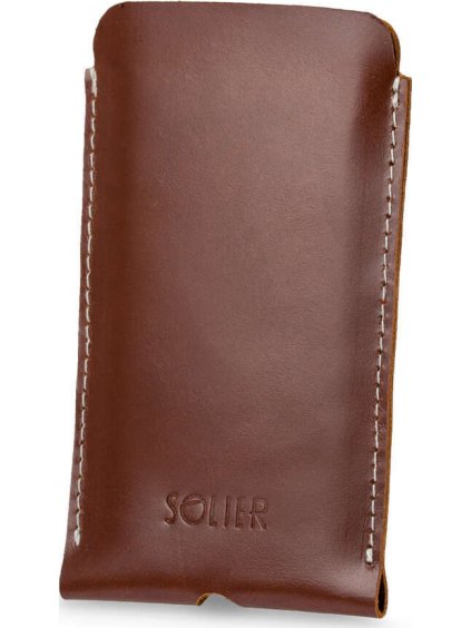 SOLIER Hnedé kožené púzdro na telefón Iphone 11