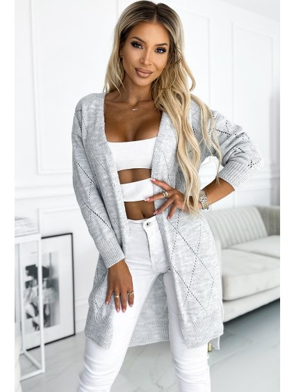 Svetrový sivý kardigán DIORA