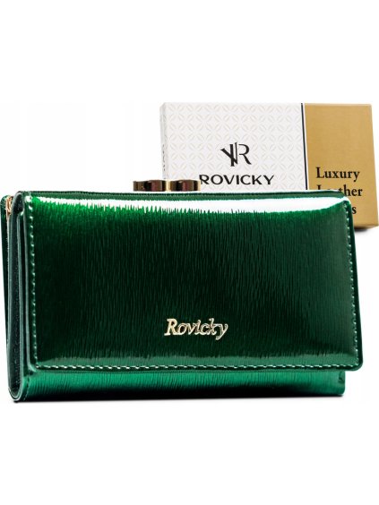 Rovicky Zelená dámska kožená lakovaná peňaženka V141