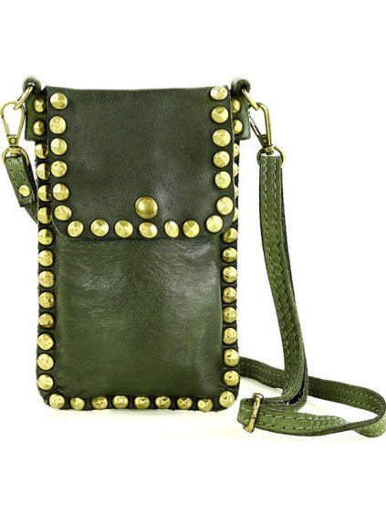 MARCO MAZZINI Puzdro na telefón s nitmi - tmavozelené