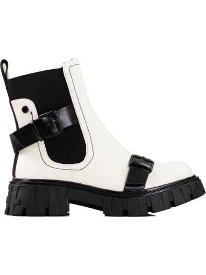 Dámske biele členkové topánky na platforme