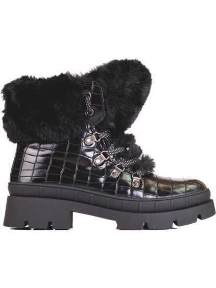 Traperky dámske s kožušinou Shelovet - čierne