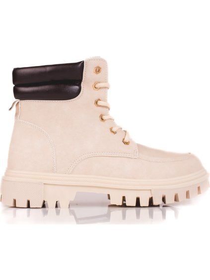 Béžové dámske traperky