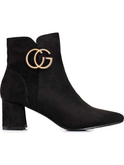 Semišové členkové topánky na podpätku