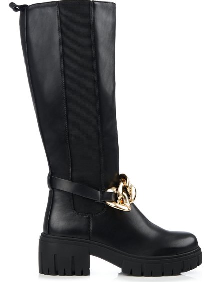 Dámske čierne čižmy na platforme