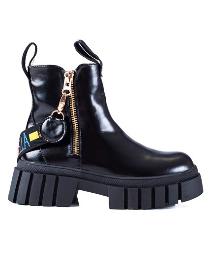 Čierne členkové topánky workery Shelovet