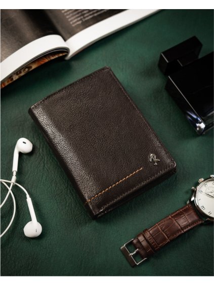 Rovicky tmavohnedá peňaženka s decentným logom značky L239