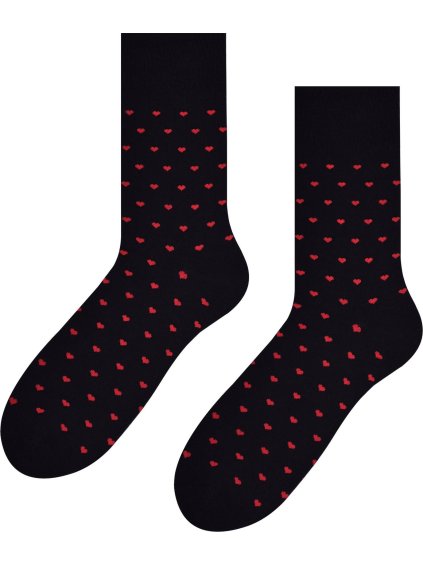 Čierne pánske ponožky so srdiečkami Art.136