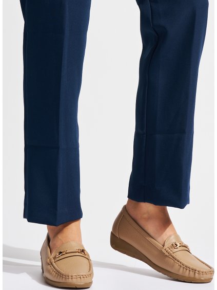 Béžové zdobené mokasíny