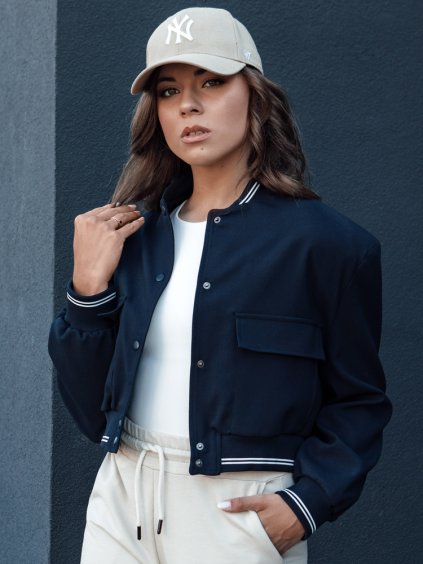 Tmavomodrá crop bomber bunda CHOMP