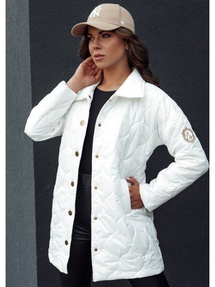 Biela prešívaná prechodná bunda RATIA