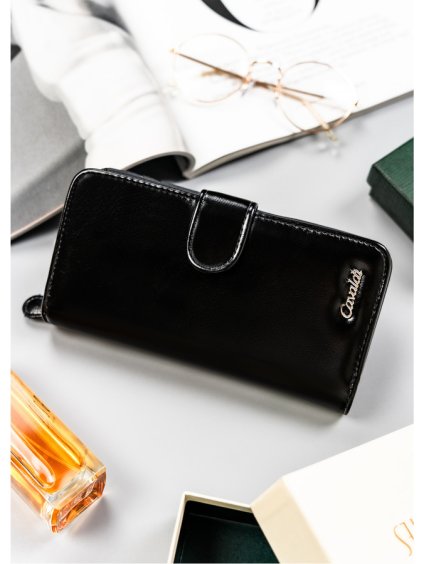 4U Cavaldi Čierna veľká peňaženka M776