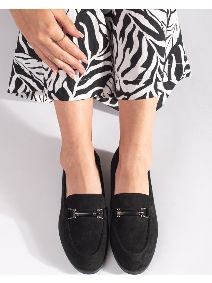 Klasické čierne mokasíny semišové