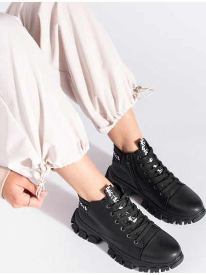 Dámske šnurovacie topánky Sergio Leone - čierne