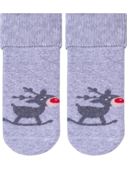 Svetlosivé vianočné ponožky pre bábätká Art.156