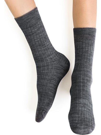 Tmavosivé detské nekompresné ponožky z merino vlny Art.130