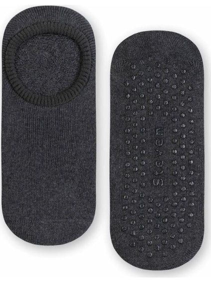 Tmavosivé protišmykové nízke ponožky pre deti Art.134