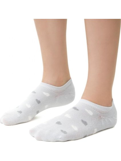 Svetlosivé dievčenské bambusové ponožky so srdiečkami Art.152