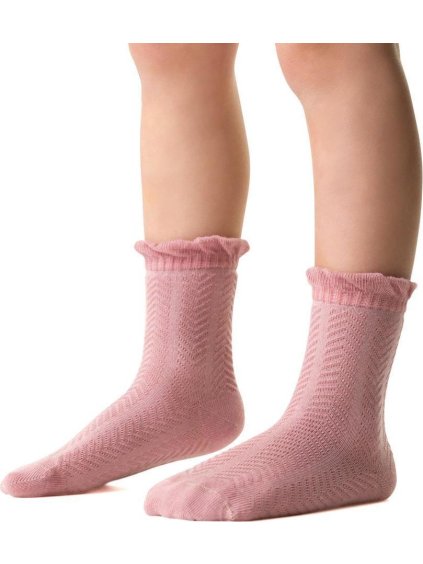 Ružové dievčenské ponožky z jemnej bavlny