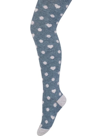Sivé dievčenské pančuchy so srdiečkami Art. 071