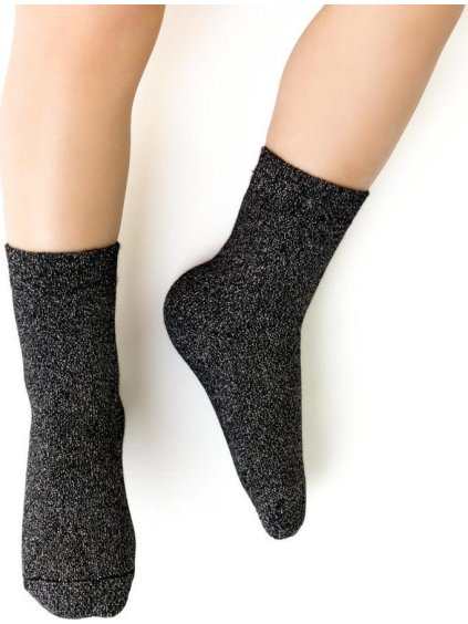 Čierno-strieborné detské bambusové ponožky Art.145