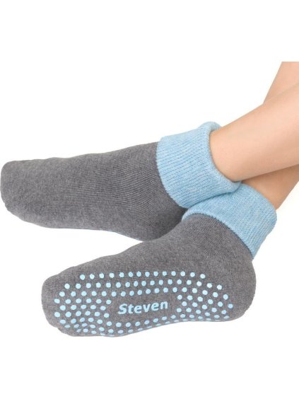 Sivo-modré protišmykové ponožky pre deti Art.038