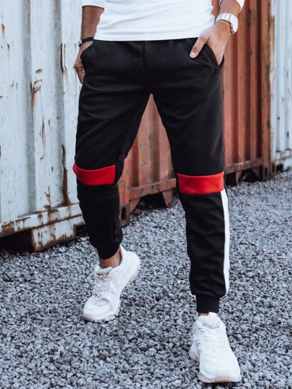 Čierne pánske tepláky so sťahovacou šnúrkou