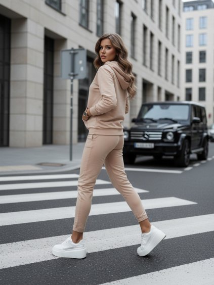 Béžová dámska tepláková súprava MIGEL