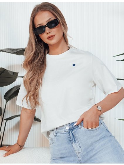 Ecru dámske tričko s krátkym rukávom MILOV