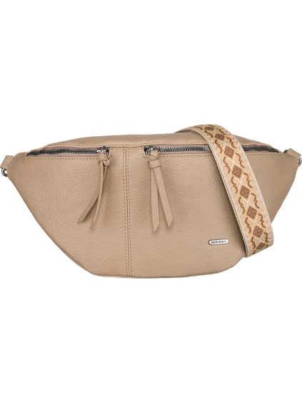 Rovicky béžová ľadvinka so vzorovaným ramenným popruhom