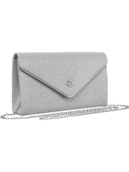 Rovicky strieborná trblietavá listová kabelka