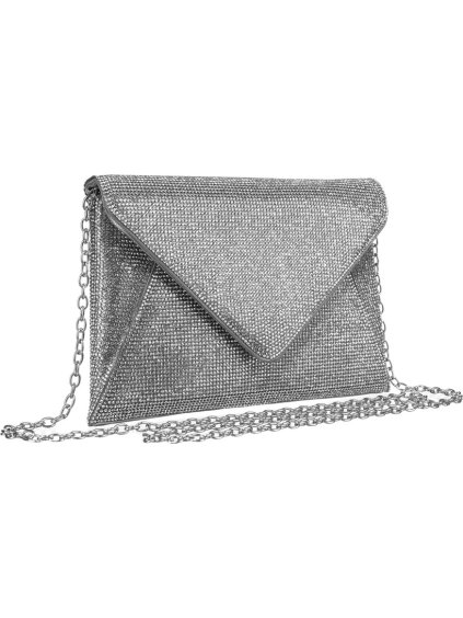 Peterson strieborná elegantná listová kabelka so zirkónmi