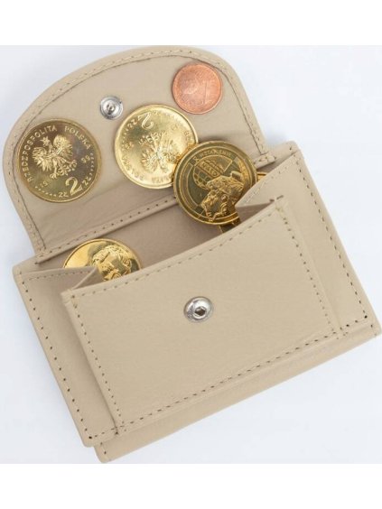 Rovicky béžová malá praktická peňaženka z prírodnej kože V401