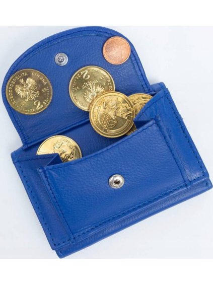 Rovicky modrá malá praktická peňaženka z prírodnej kože V400
