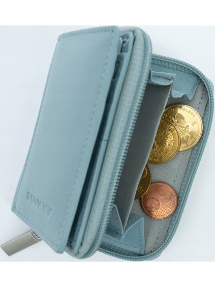 Rovicky svetlomodrá malá peňaženka na patentku V399