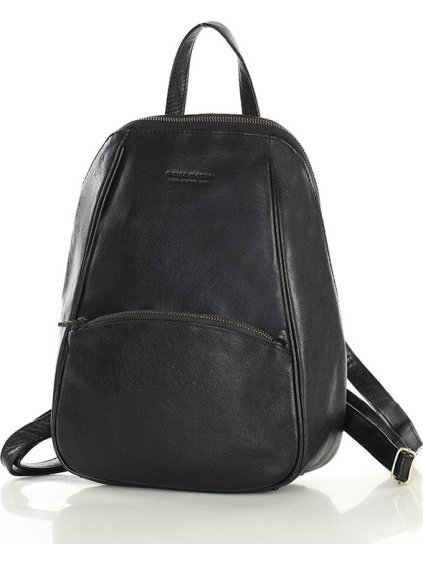 MARCO MAZZINI Čierny elegantný dámsky kožený batoh