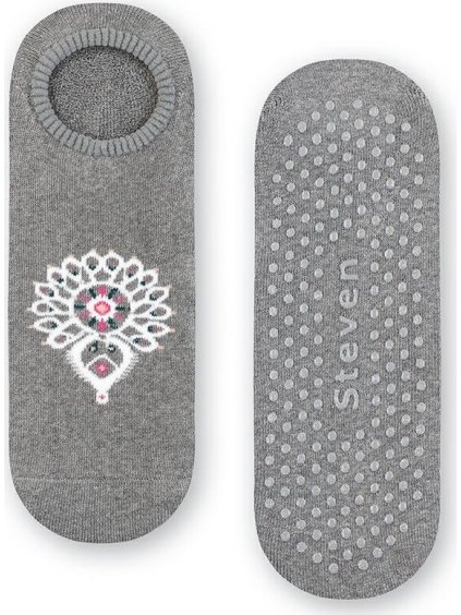 Sivé dámske protišmykové nízke ponožky Art.132