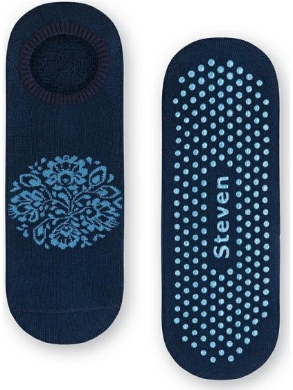 Tmavomodré dámske protišmykové nízke ponožky Art.132