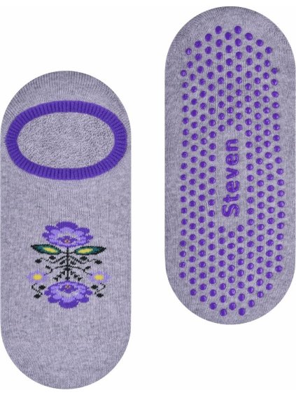 Sivé protišmykové dámske nízke ponožky Art.132 ZF08, GREY